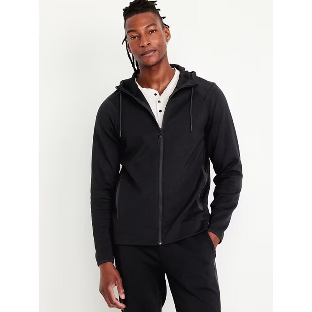 NWT Old Navy Men's Black Dynamic Fleece 4.0 Zip Hoodie Size Large